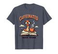 Caffeinated Book Worm Reader And Coffee T-Shirt - Unique Graphic Unisex - T-Shirt, Sweatshirt, Hoodie