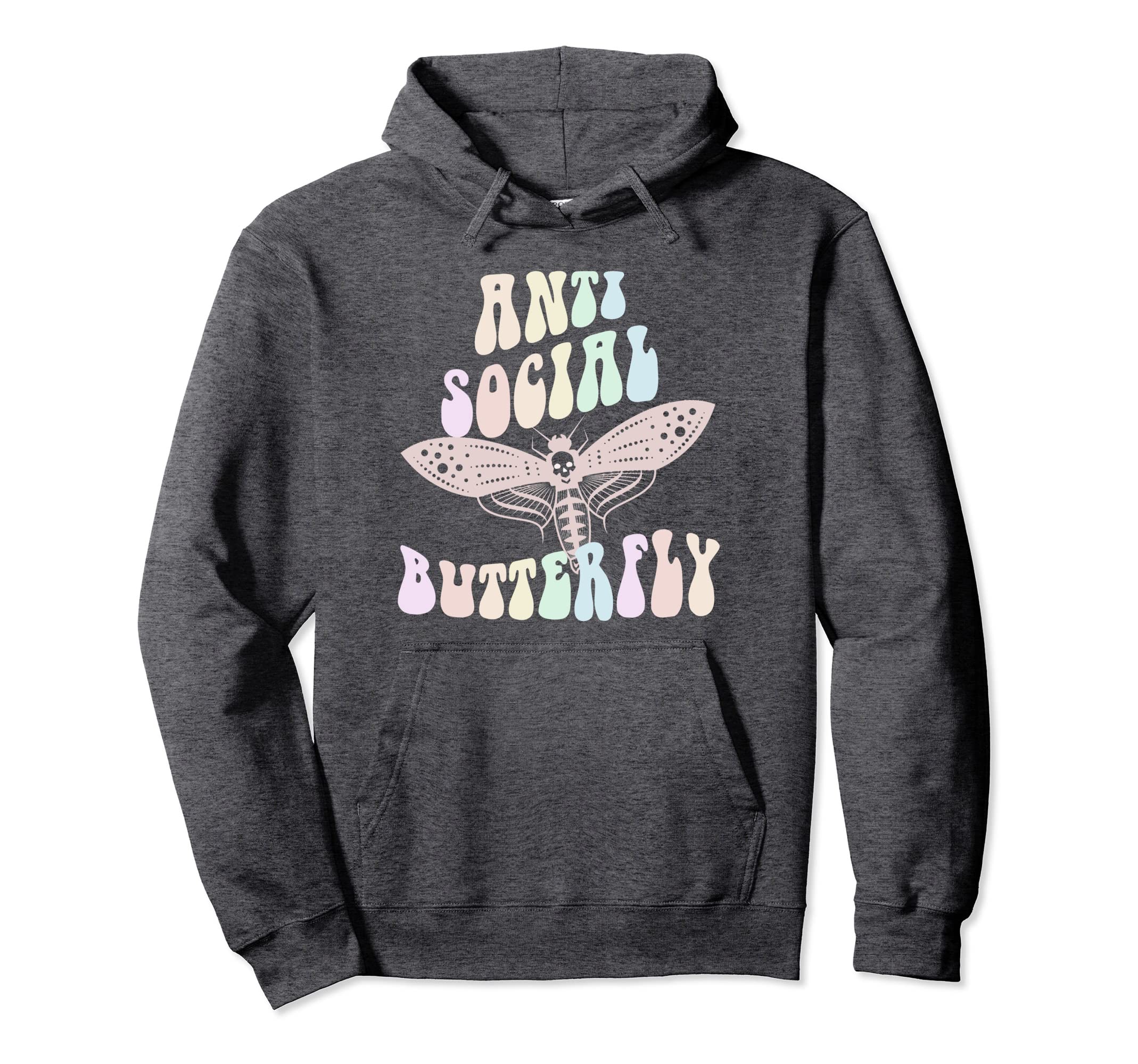 Funny Anti Social Butterfly Club Shy Hoodie - Aesthetic Graphic for Adults - T-Shirt, Sweatshirt, Hoodie
