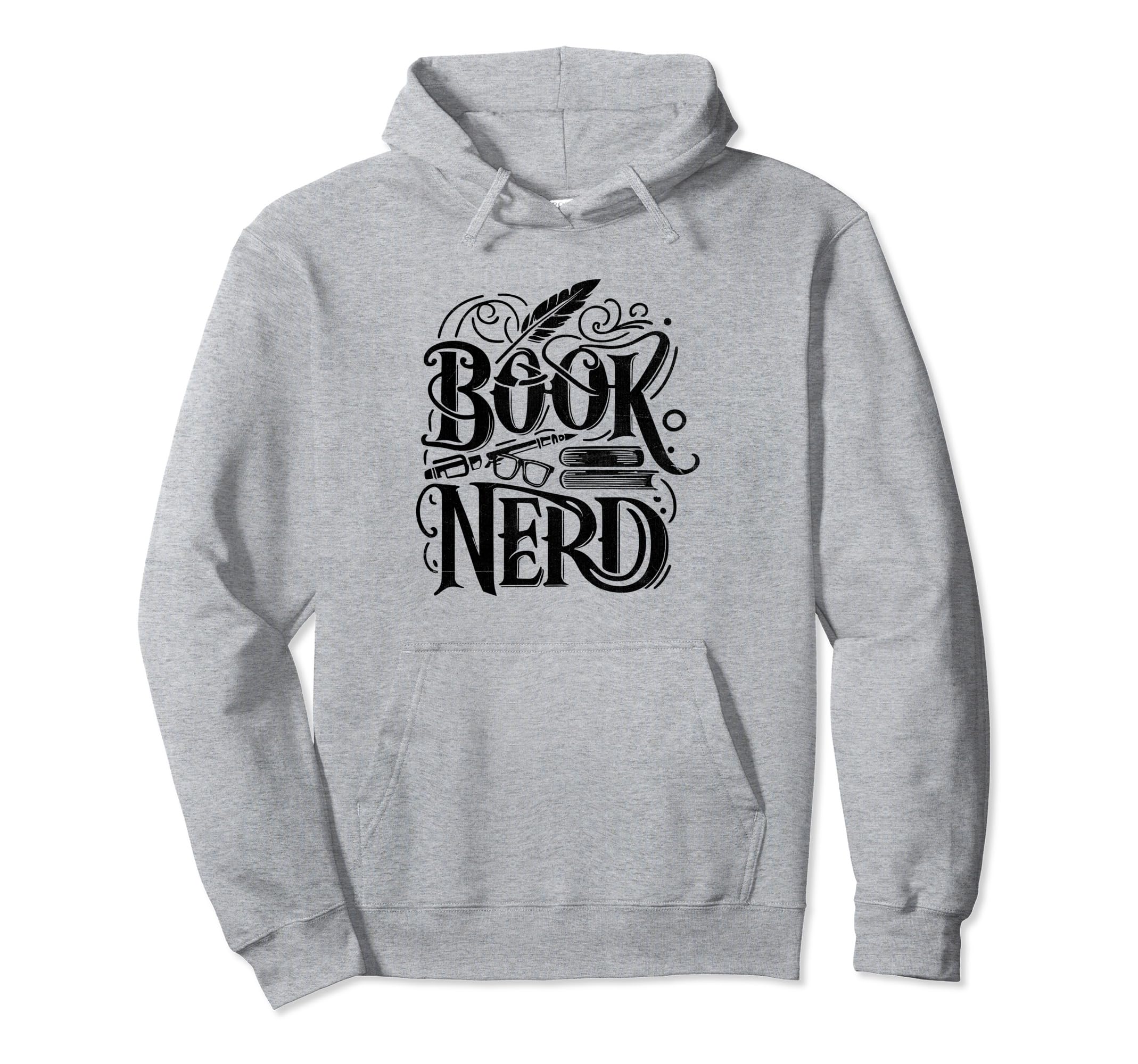 Book Nerd Books Reading Bookworm Hoodie - Minimalist Print for Adults - T-Shirt, Sweatshirt, Hoodie