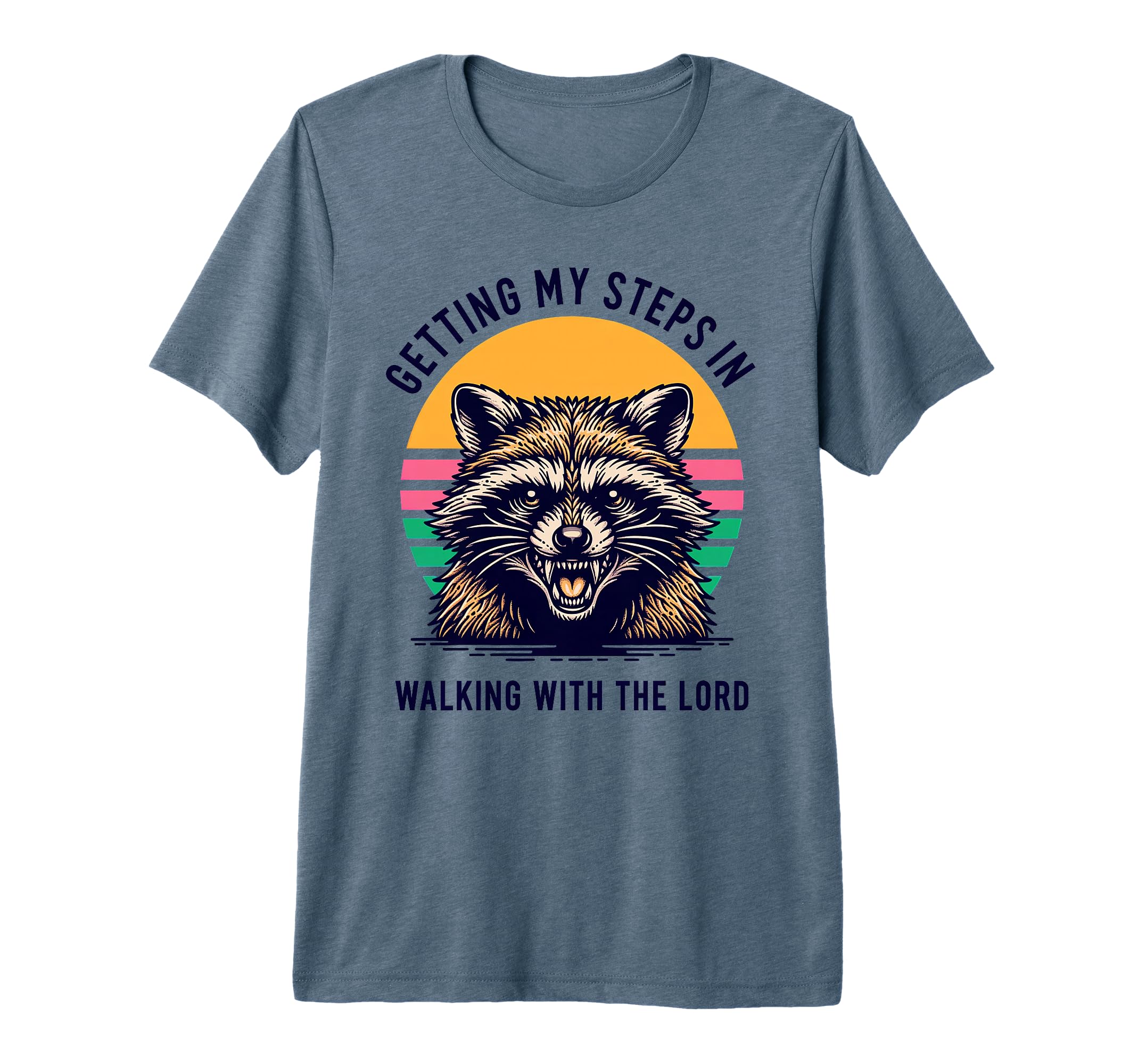 Getting My Steps Walking Lord Raccoon Tri T-Shirt - Trendy Graphic Unisex - T-Shirt, Sweatshirt, Hoodie