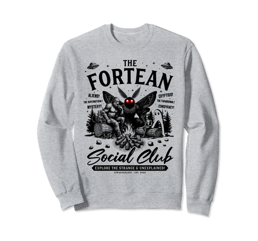Fortean Social Club Bigfoot Mothman Sweatshirt - Trendy Graphic Unisex - T-Shirt, Sweatshirt, Hoodie
