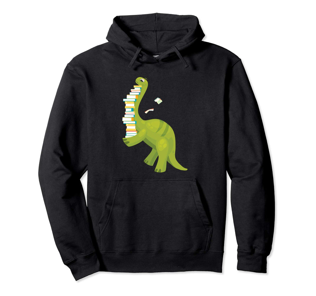 Reading Dinosaur Literature Read Books Hoodie - Graphic Print Men Women - T-Shirt, Sweatshirt, Hoodie