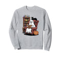 Ghost Bookshelf Halloween Bookish Sweatshirt - Trendy Graphic for Adults - T-Shirt, Sweatshirt, Hoodie