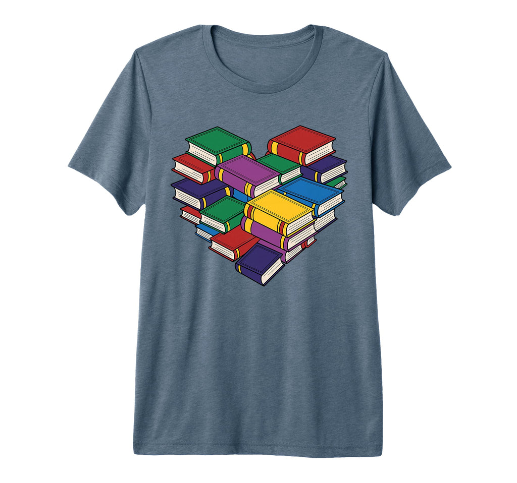 Book Lover Heart Shape Bookish T-Shirt - Minimalist Print for Adults - T-Shirt, Sweatshirt, Hoodie