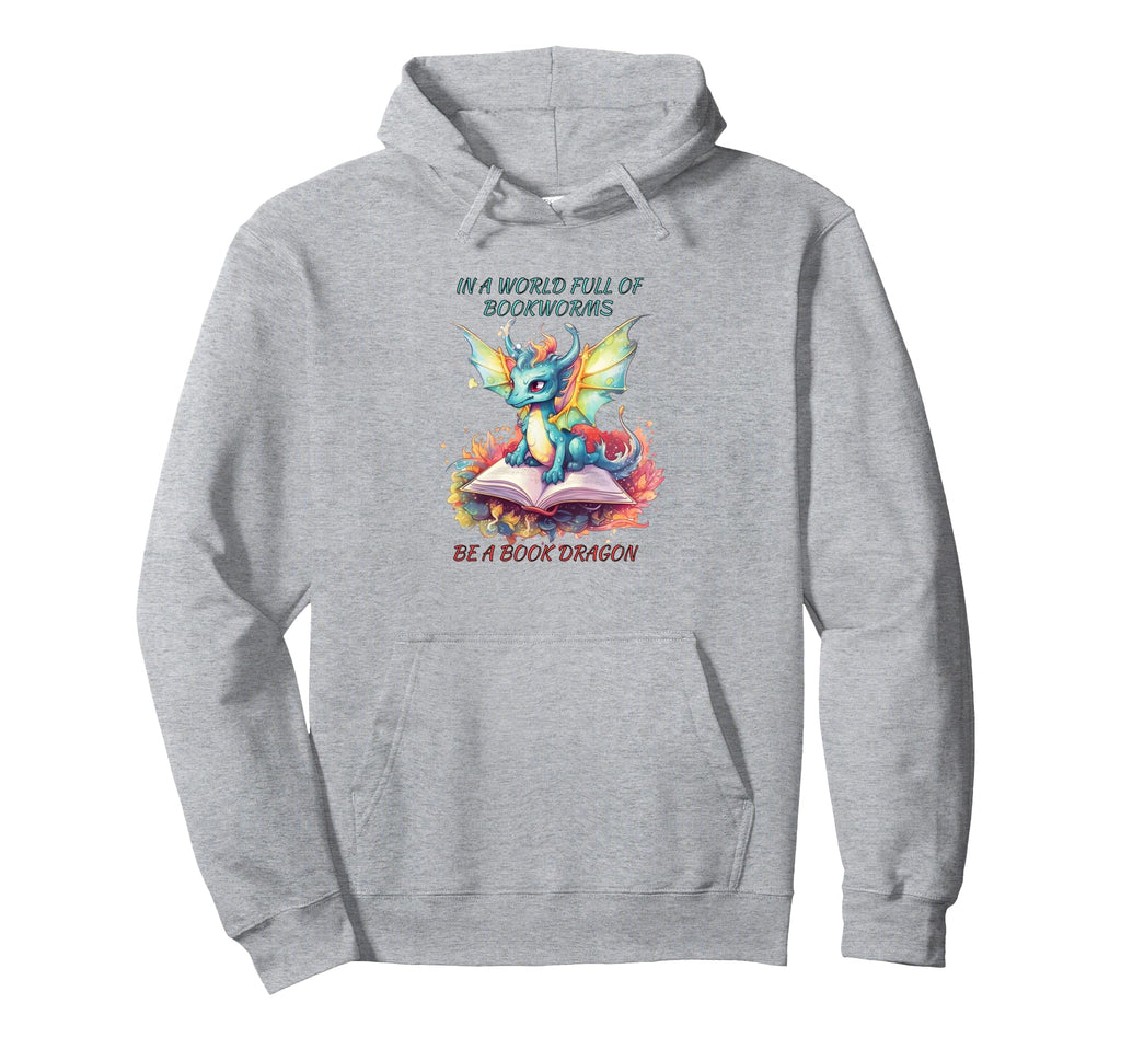 World Bookworms Be Book Dragon Reading Hoodie - Custom Art Print Unisex - T-Shirt, Sweatshirt, Hoodie