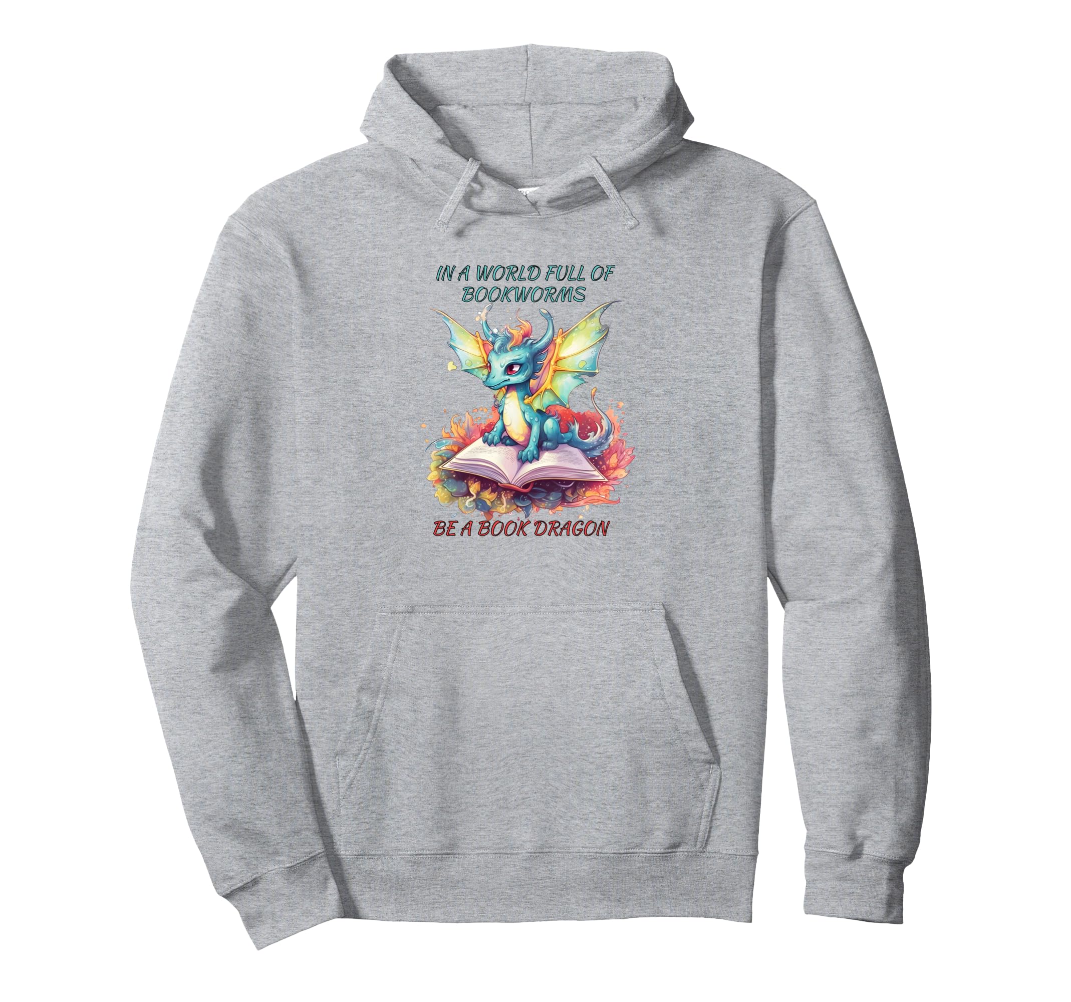 World Bookworms Be Book Dragon Reading Hoodie - Custom Art Print Unisex - T-Shirt, Sweatshirt, Hoodie