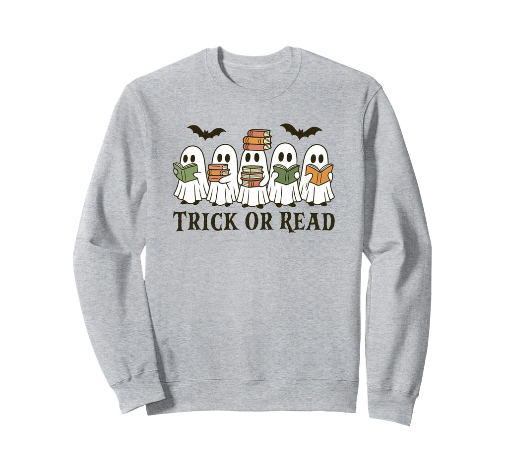 Trick Or Read Halloween Book Sweatshirt - Fun Novelty Design Men Women - T-Shirt, Sweatshirt, Hoodie