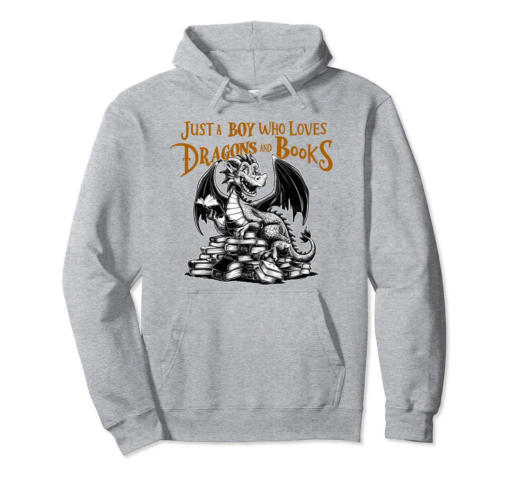 Just Who Loves Dragons And Books Dragon Hoodie - Trendy Graphic for Adults - T-Shirt, Sweatshirt, Hoodie