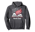 Red White And Book Club Hoodie - Aesthetic Graphic Unisex - T-Shirt, Sweatshirt, Hoodie