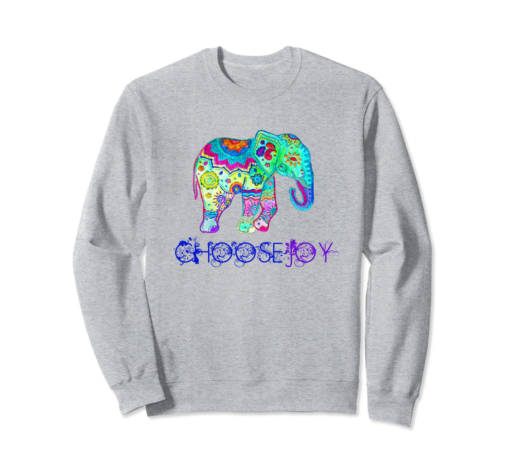 Choose Joy Boho Elephant Mandala Sweatshirt - Trendy Graphic Men Women - T-Shirt, Sweatshirt, Hoodie