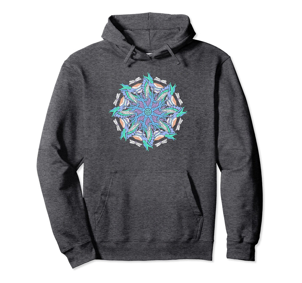 Dragons Books Mandala Artistic Fire Beast Hoodie - Trendy Graphic Unisex - T-Shirt, Sweatshirt, Hoodie