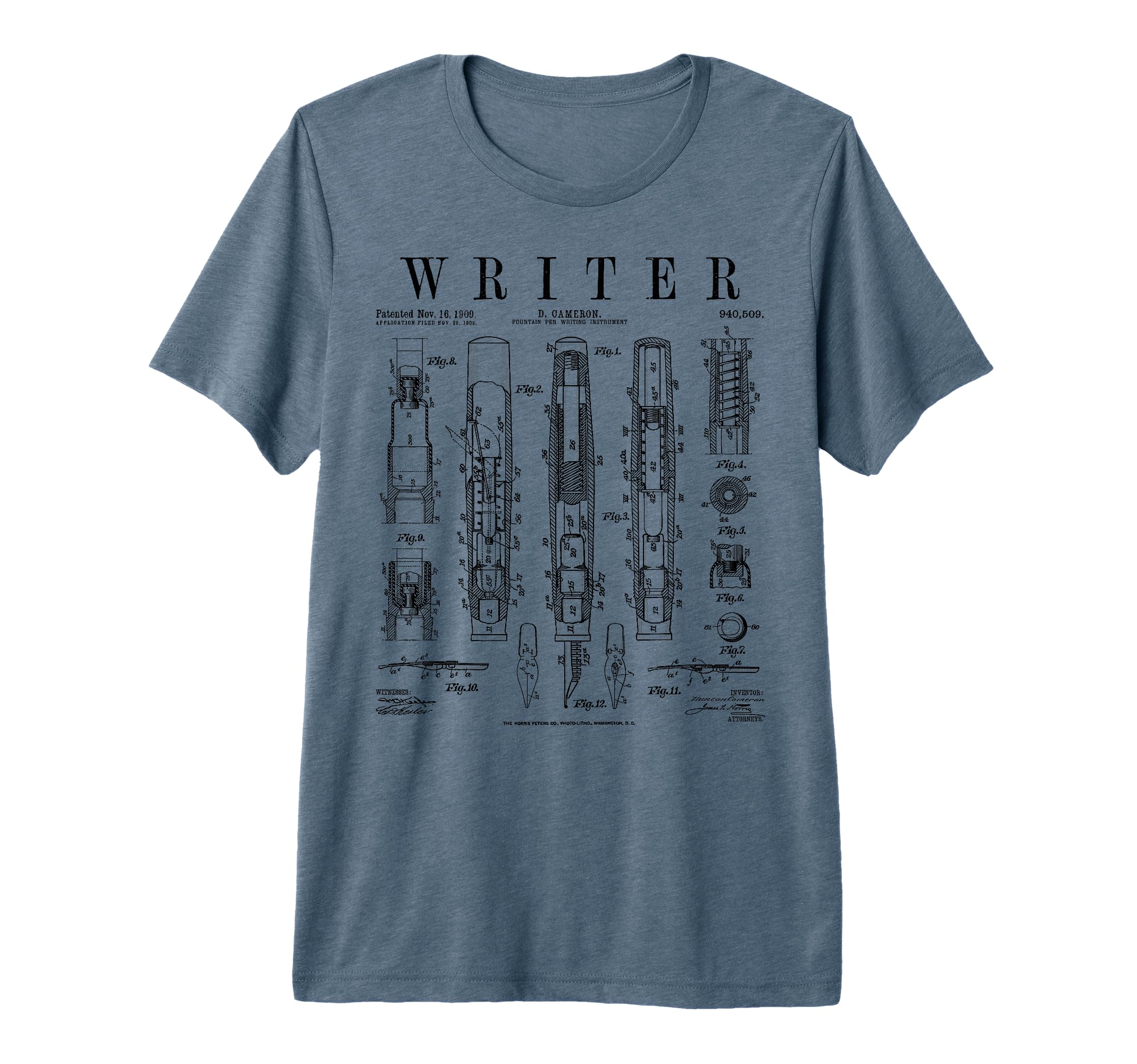 Writer Author Novelist Fountain Pen T-Shirt - Minimalist Print for Adults - T-Shirt, Sweatshirt, Hoodie