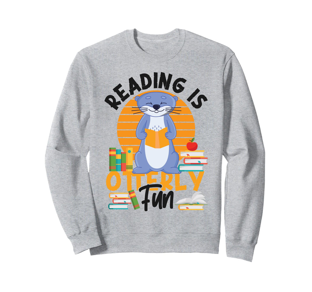 Otter Reading Teacher Sweatshirt - Casual Everyday Wear for Adults - T-Shirt, Sweatshirt, Hoodie