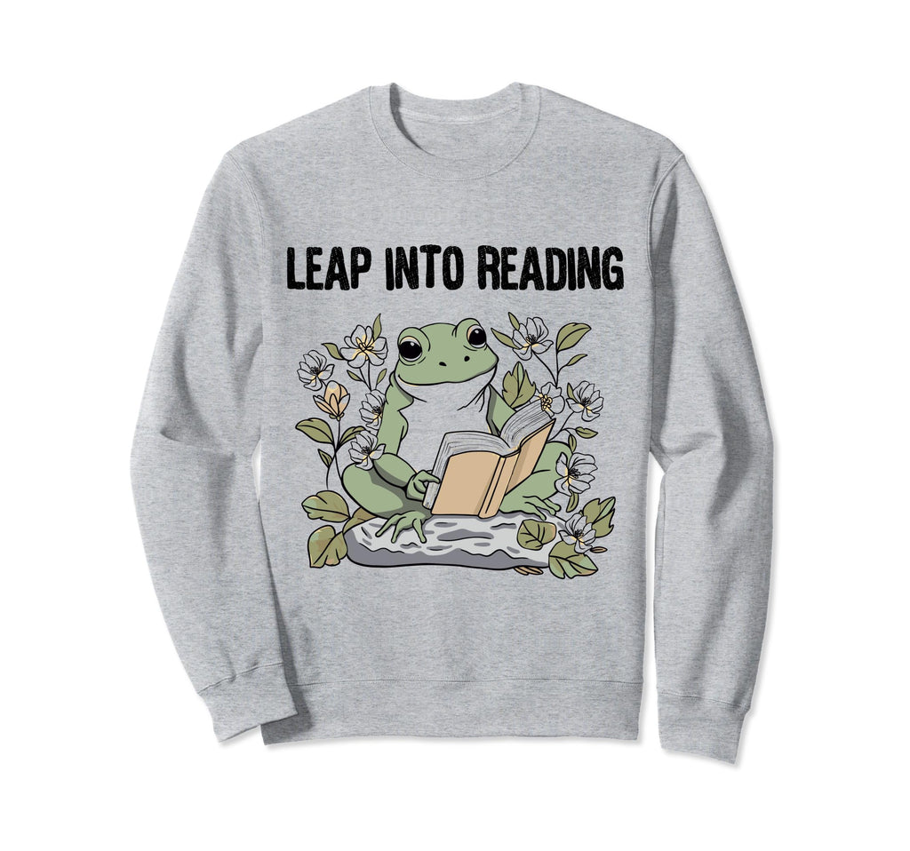 Leap Into Reading Book Lover Bookish Sweatshirt - Graphic Print Unisex - T-Shirt, Sweatshirt, Hoodie
