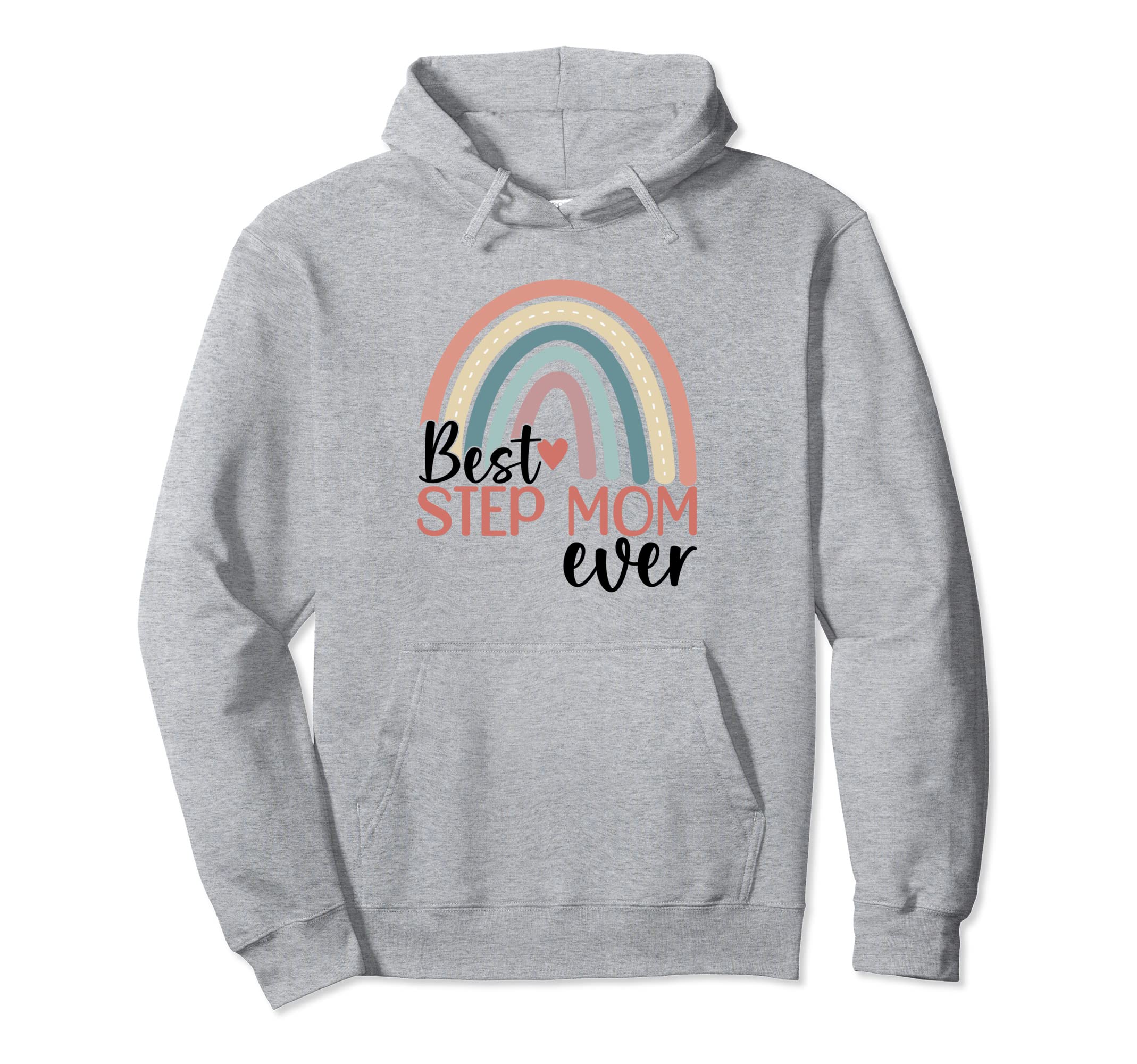 Best Step Mom Ever Boho Rainbow Hoodie - Aesthetic Graphic for Adults - T-Shirt, Sweatshirt, Hoodie
