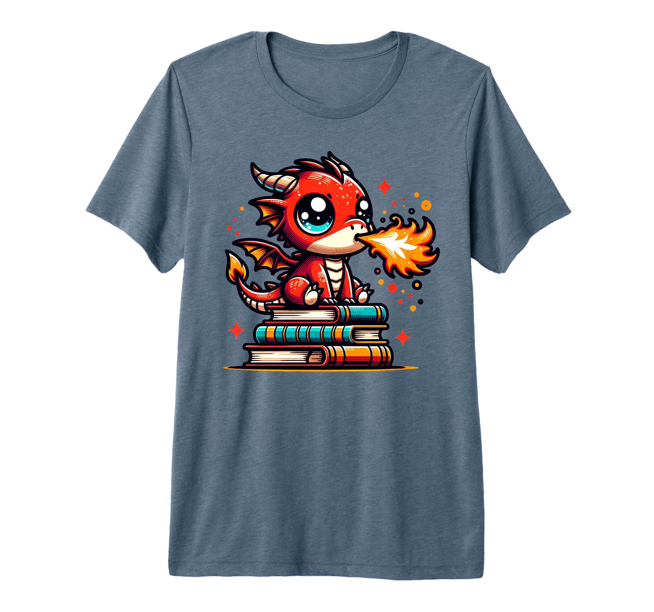 Literacy Dragon Reading Books Tri T-Shirt - Aesthetic Graphic Men Women - T-Shirt, Sweatshirt, Hoodie