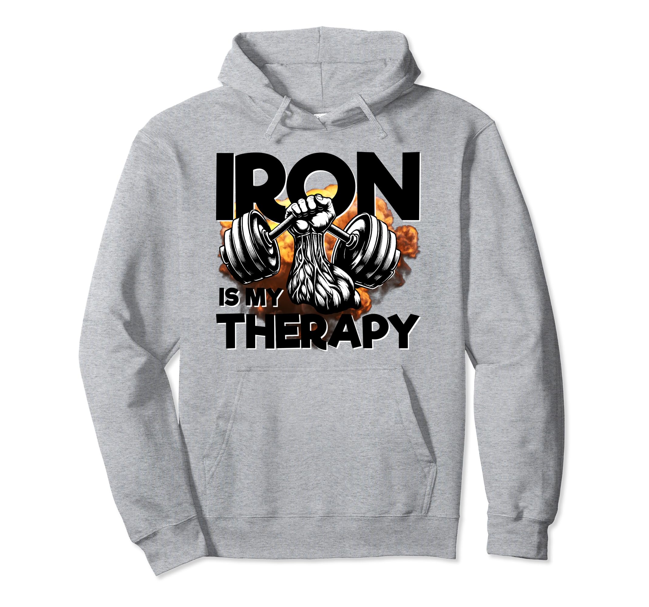 Iron Is My Therapy Bodybuilding Hoodie - Custom Art Print Men Women - T-Shirt, Sweatshirt, Hoodie