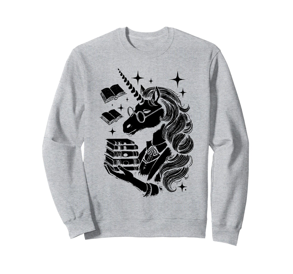 Unicorn Librarian Library Book Sweatshirt - Graphic Print for Adults - T-Shirt, Sweatshirt, Hoodie