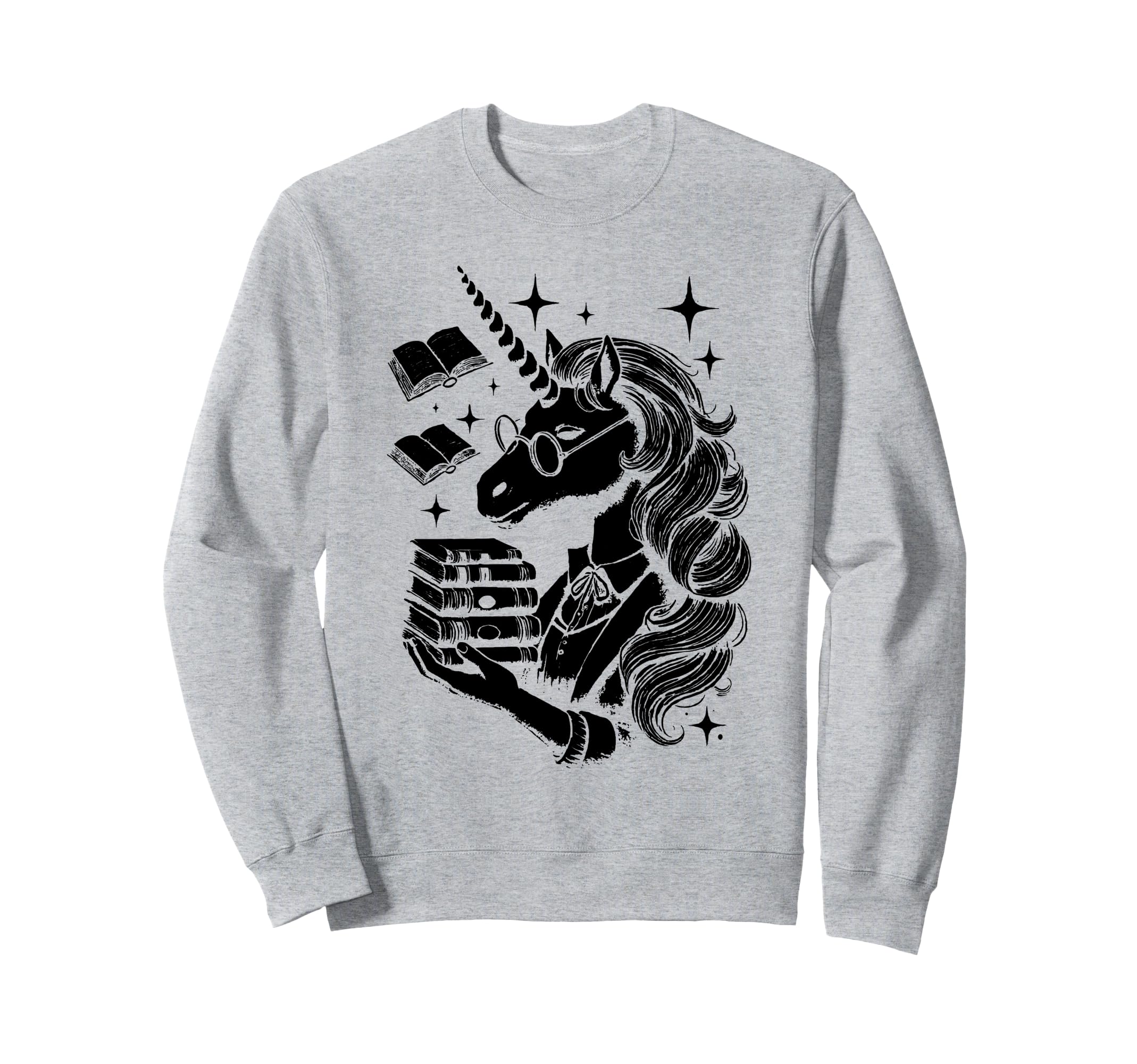 Unicorn Librarian Library Book Sweatshirt - Graphic Print for Adults - T-Shirt, Sweatshirt, Hoodie