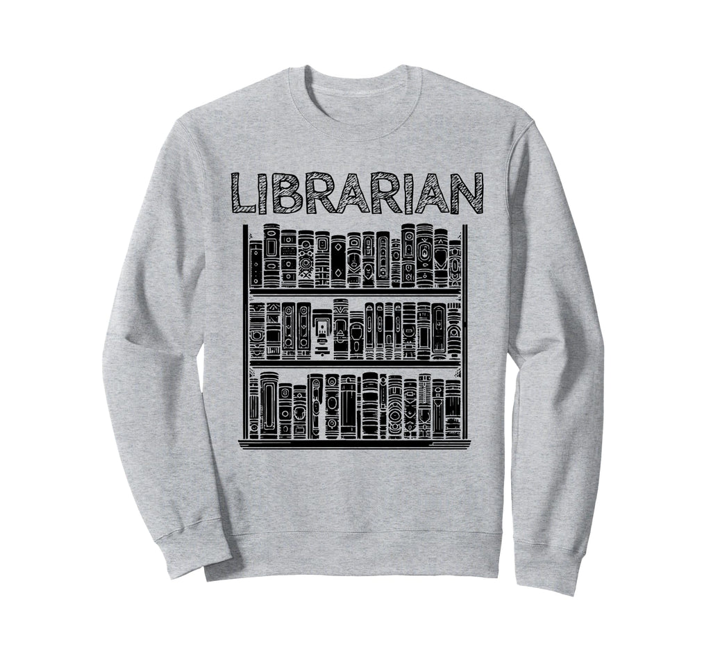 Bookshelf Librarian Book Lover Sweatshirt - Minimalist Print Men Women - T-Shirt, Sweatshirt, Hoodie