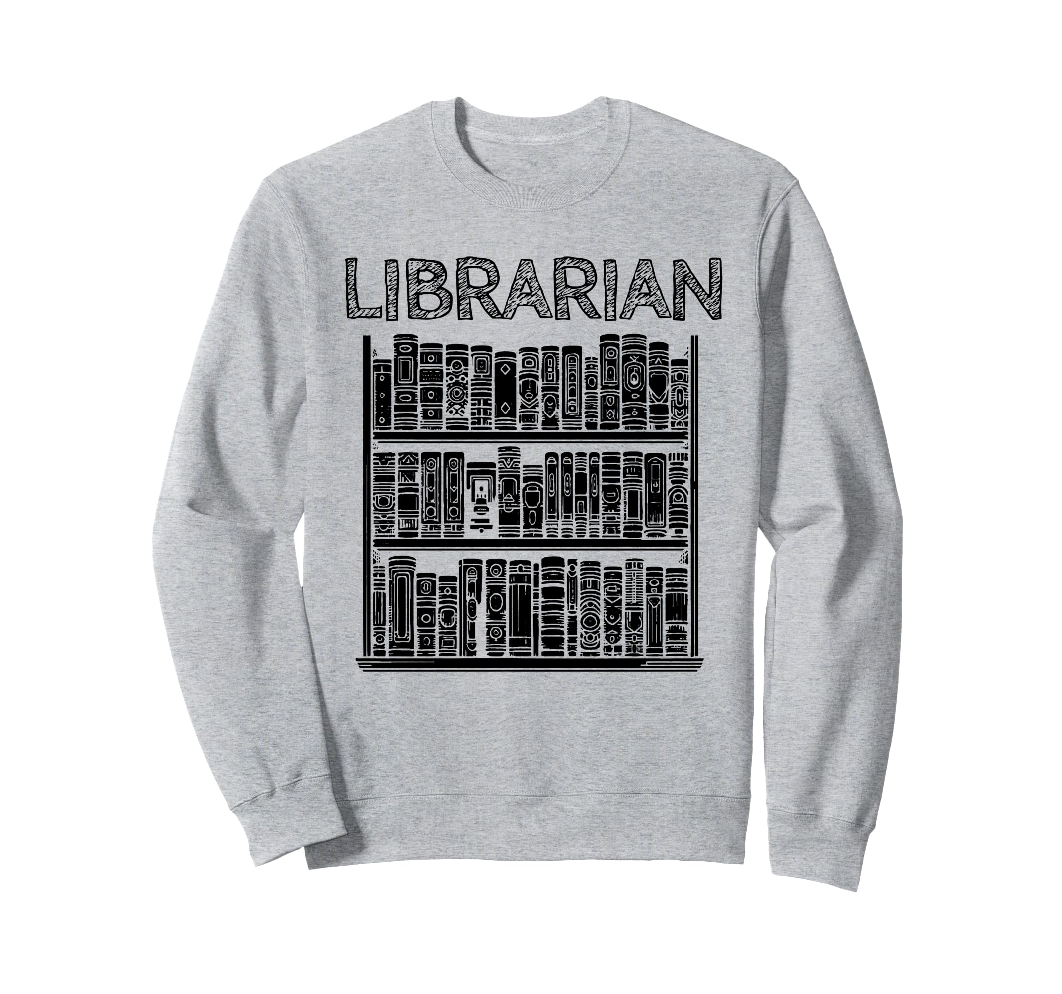 Bookshelf Librarian Book Lover Sweatshirt - Minimalist Print Men Women - T-Shirt, Sweatshirt, Hoodie
