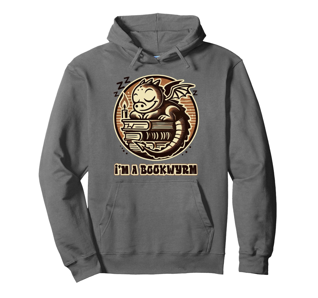 Im Bookwyrm Not Bookworm Dragon Love Hoodie - Novelty Apparel for Adults - T-Shirt, Sweatshirt, Hoodie
