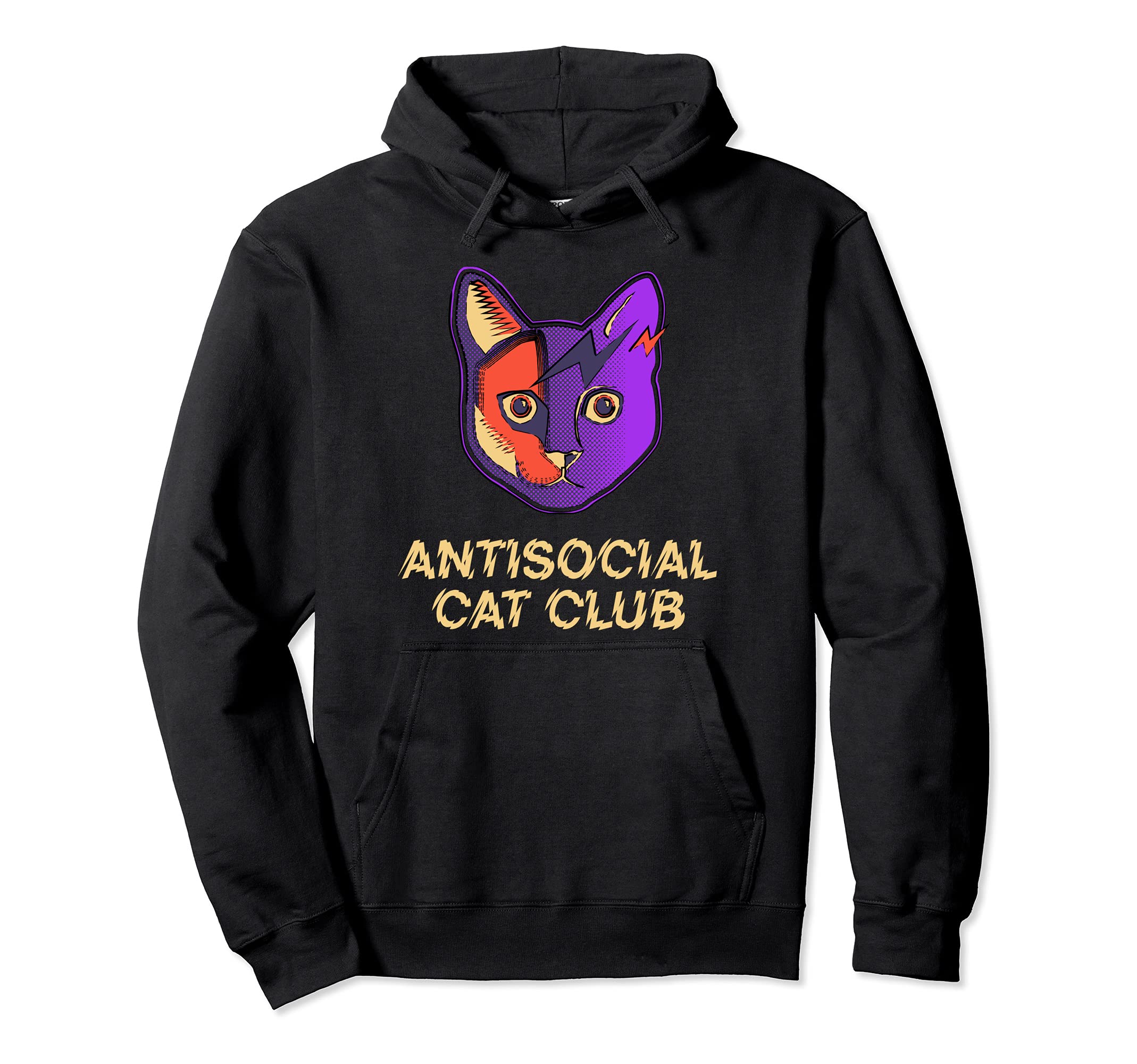 Antisocial Cat Club Introvert Cat Lover Hoodie - Aesthetic Graphic Unisex - T-Shirt, Sweatshirt, Hoodie