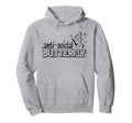 Anti Social Butterfly Black Hoodie - Fun Novelty Design Men Women - T-Shirt, Sweatshirt, Hoodie