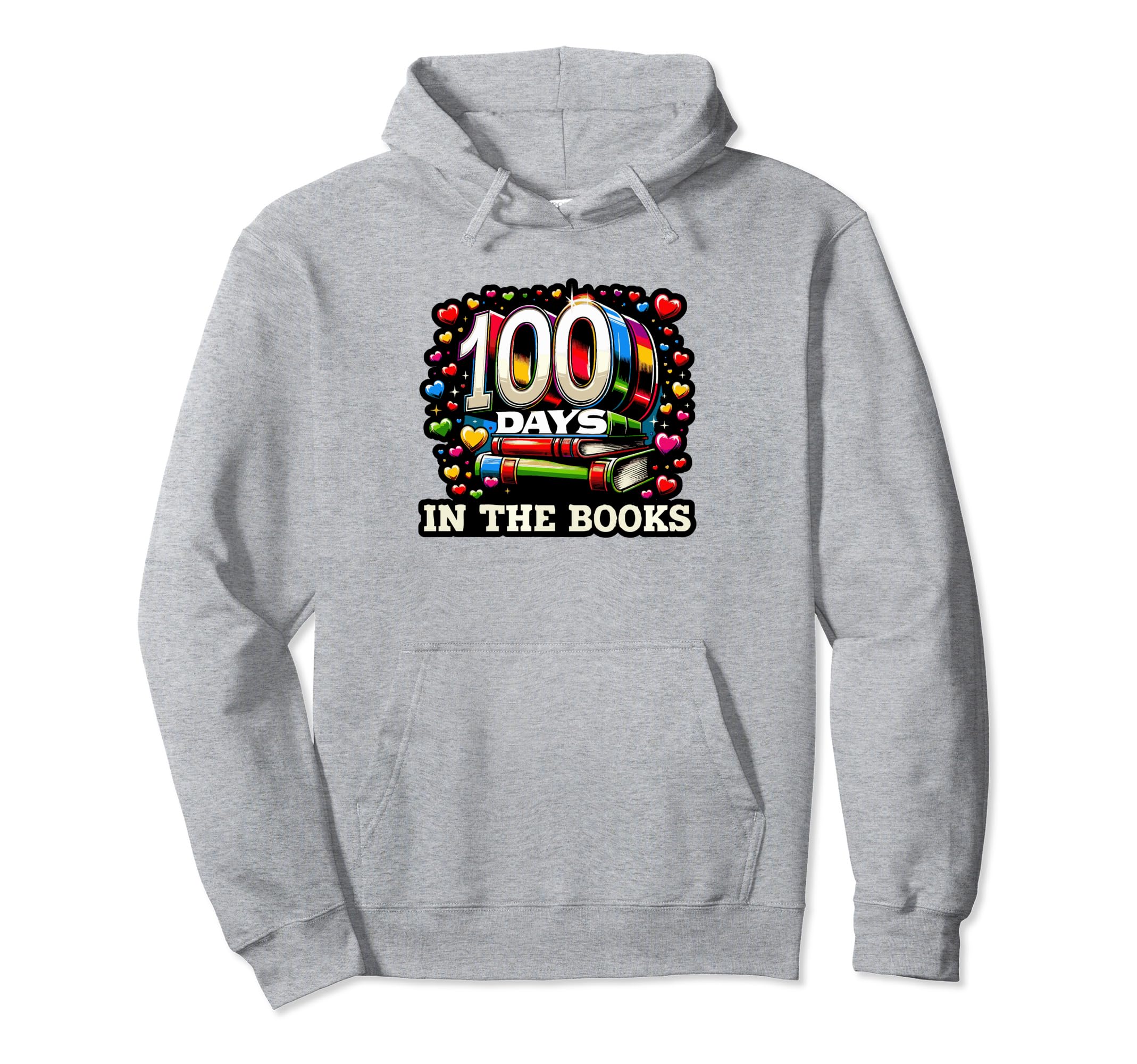 100 Days Books Book Reading Bookworm Hoodie - Custom Art Print Men Women - T-Shirt, Sweatshirt, Hoodie