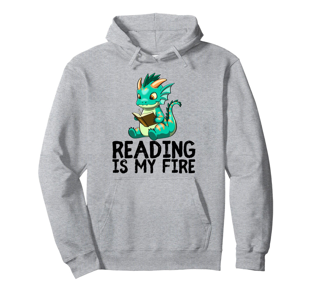 Dragon Reading Book Worm Nerd Hoodie - Casual Everyday Wear for Adults - T-Shirt, Sweatshirt, Hoodie