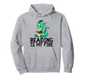 Dragon Reading Book Worm Nerd Hoodie - Casual Everyday Wear for Adults - T-Shirt, Sweatshirt, Hoodie