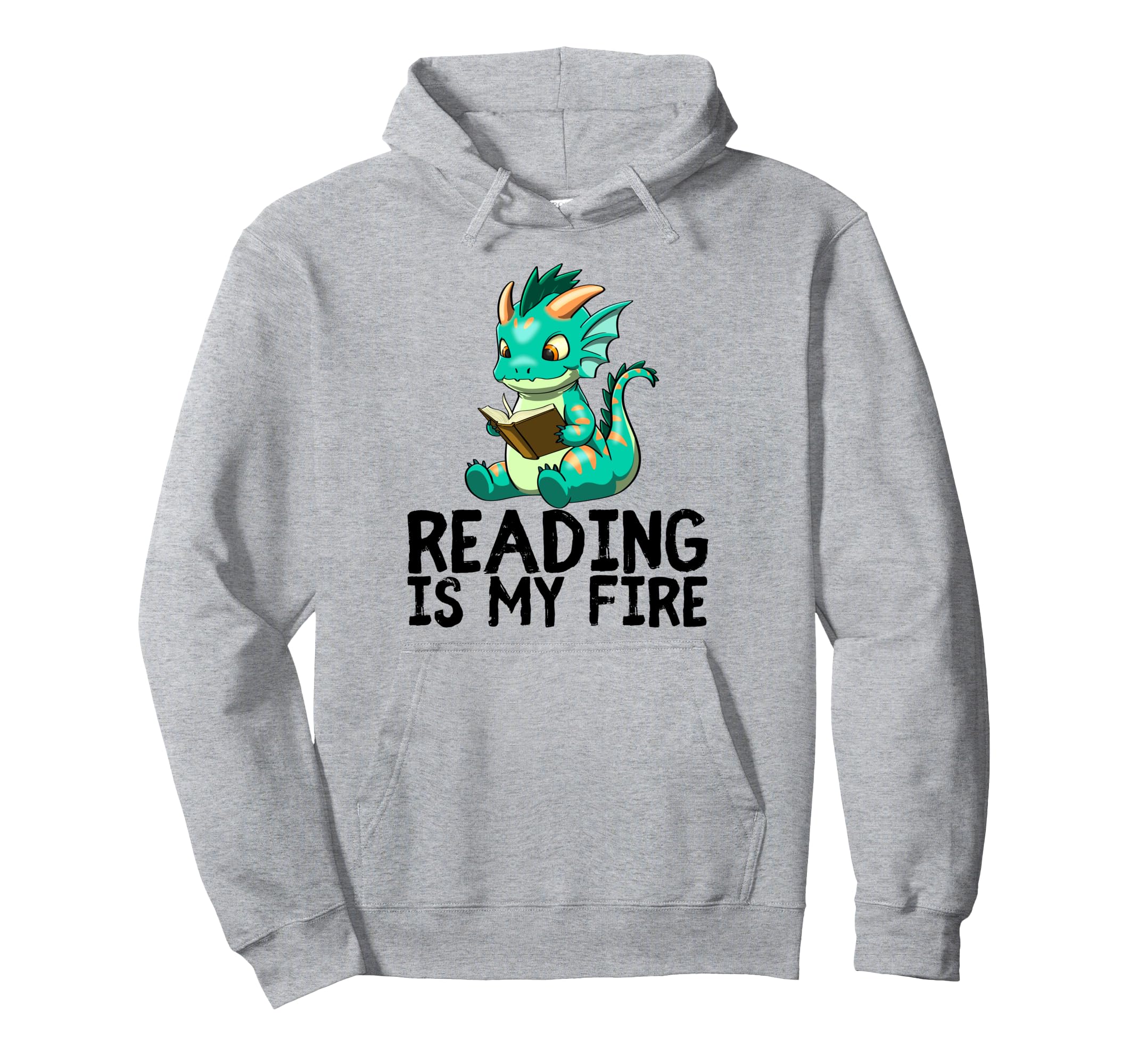 Dragon Reading Book Worm Nerd Hoodie - Casual Everyday Wear for Adults - T-Shirt, Sweatshirt, Hoodie