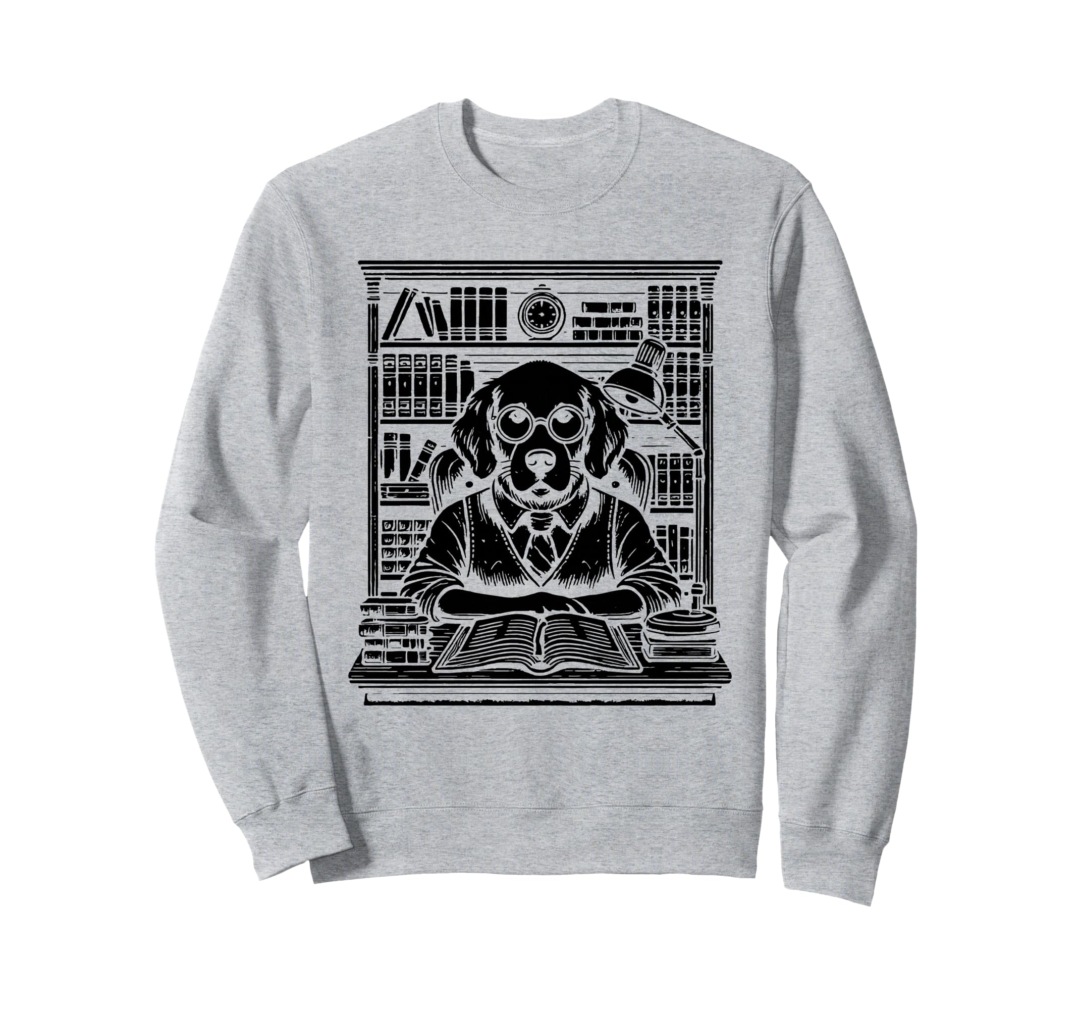 Dog Librarian Library Book Reading Sweatshirt - Trendy Graphic Men Women - T-Shirt, Sweatshirt, Hoodie