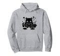Cat Book Reading Coffee Lover Books Hoodie - Unique Graphic Unisex - T-Shirt, Sweatshirt, Hoodie