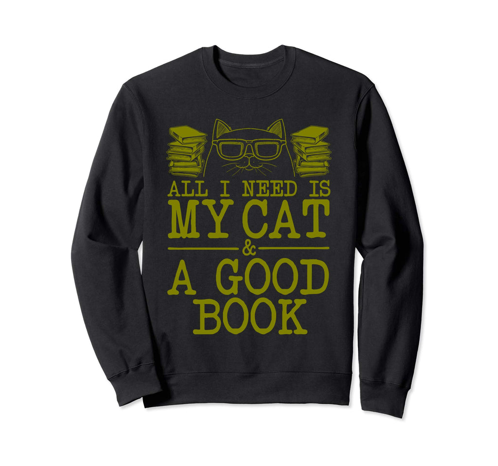 Funny Cat Book Lover Gift Avid Sweatshirt - Streetwear Style Men Women - T-Shirt, Sweatshirt, Hoodie