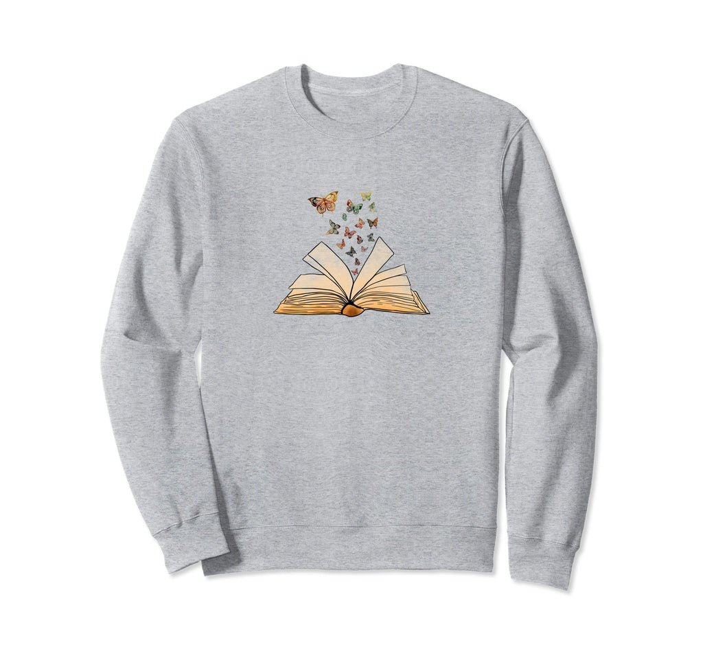 Butterflies Book Nerd Sweatshirt - Streetwear Style for Adults - T-Shirt, Sweatshirt, Hoodie