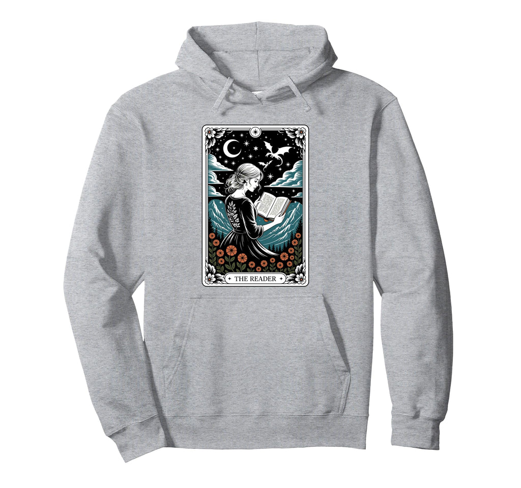 Reader Tarot Card Bookworm Books Lover Hoodie - Unique Graphic Unisex - T-Shirt, Sweatshirt, Hoodie