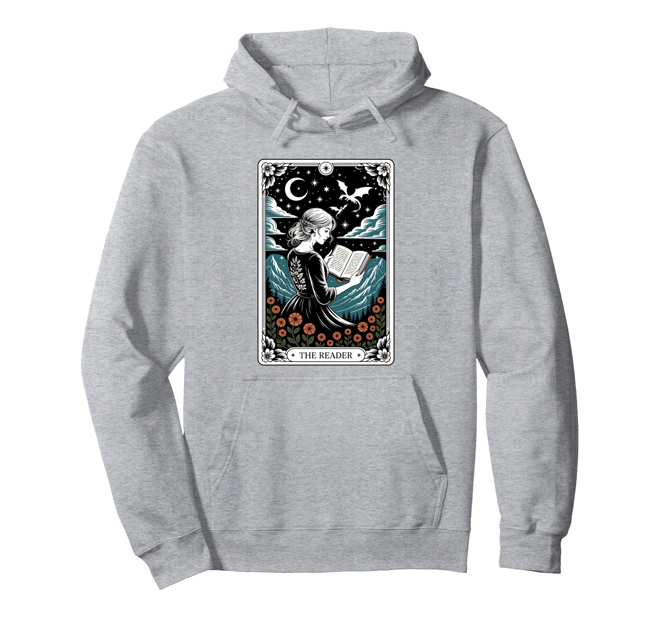 Reader Tarot Card Bookworm Books Lover Hoodie - Unique Graphic Unisex - T-Shirt, Sweatshirt, Hoodie