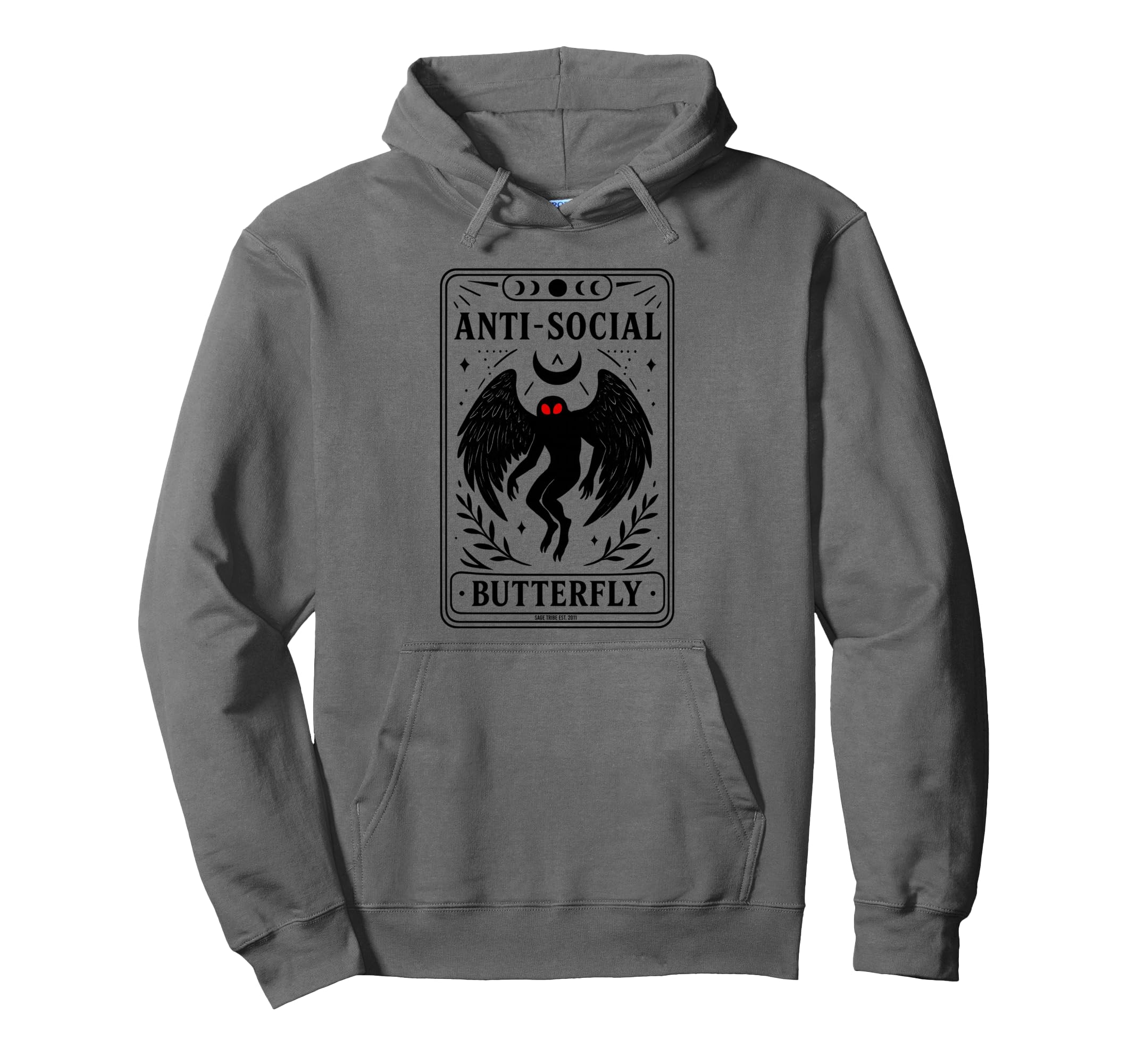 Mothman Anti Social Butterfly Hoodie - Graphic Print for Adults - T-Shirt, Sweatshirt, Hoodie