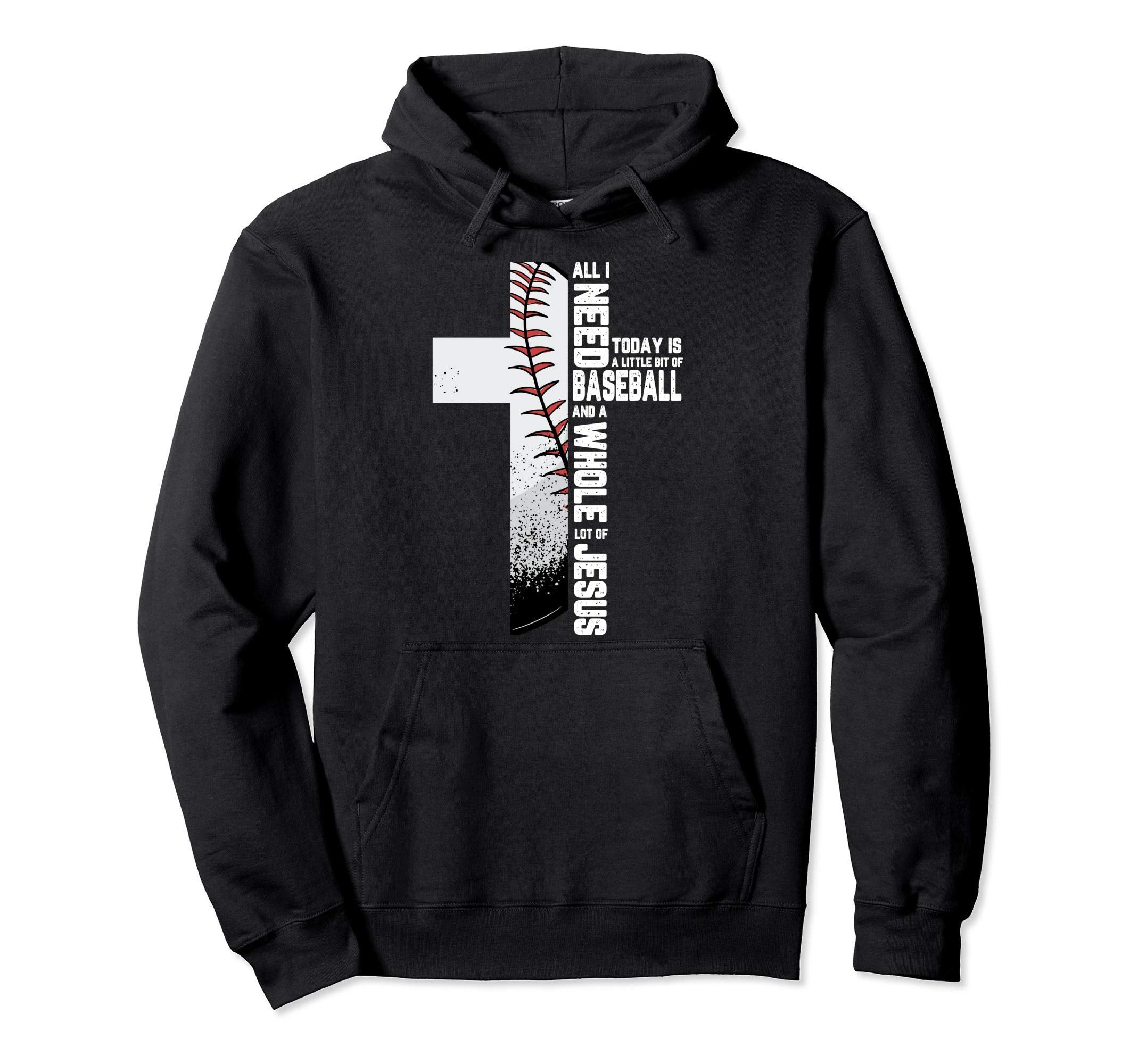 Baseball Cross Jesus Christian Sports Hoodie - Graphic Print Men Women - T-Shirt, Sweatshirt, Hoodie