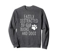 Easily Distracted Books And Dogs Sweatshirt - Aesthetic Graphic for Adults - T-Shirt, Sweatshirt, Hoodie