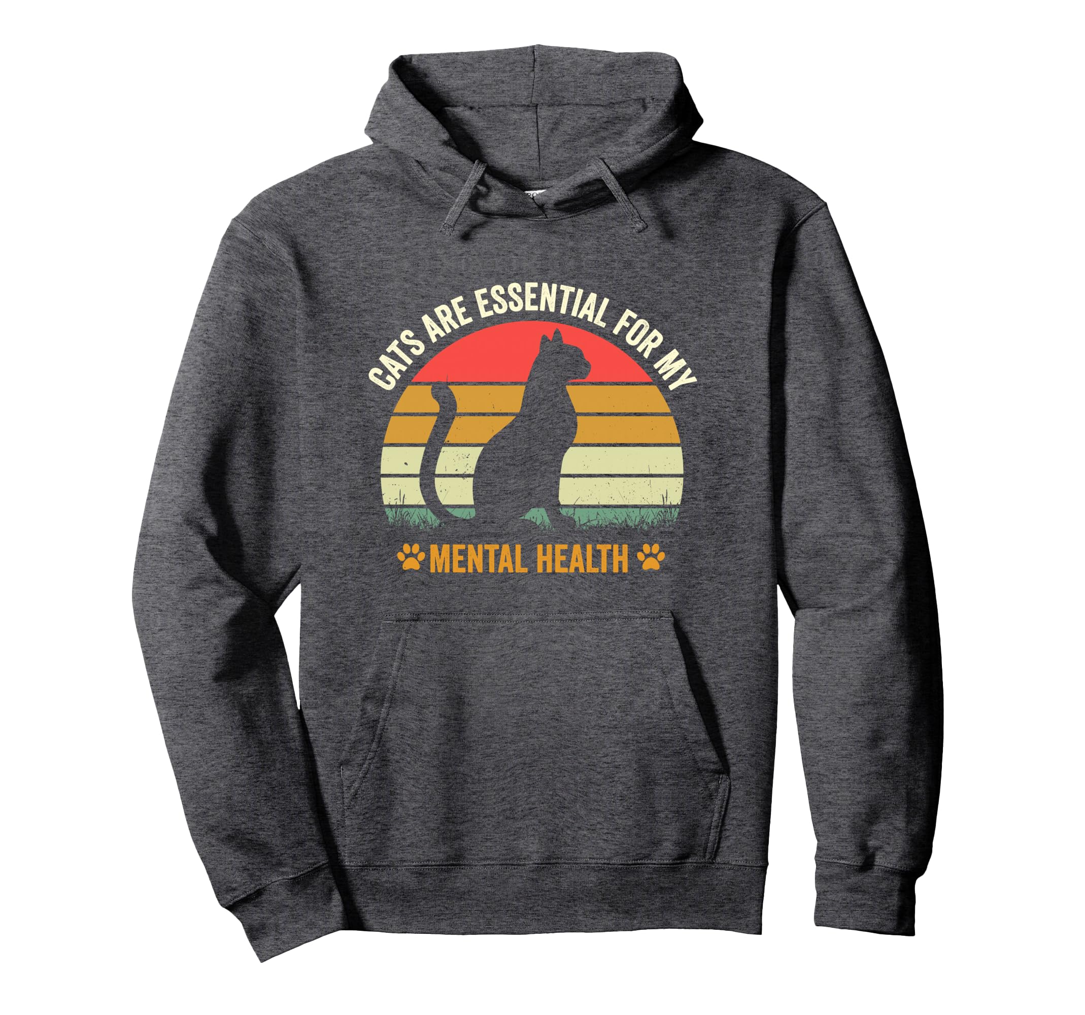 Cats Are My Mental Health Hoodie - Novelty Apparel Unisex - T-Shirt, Sweatshirt, Hoodie