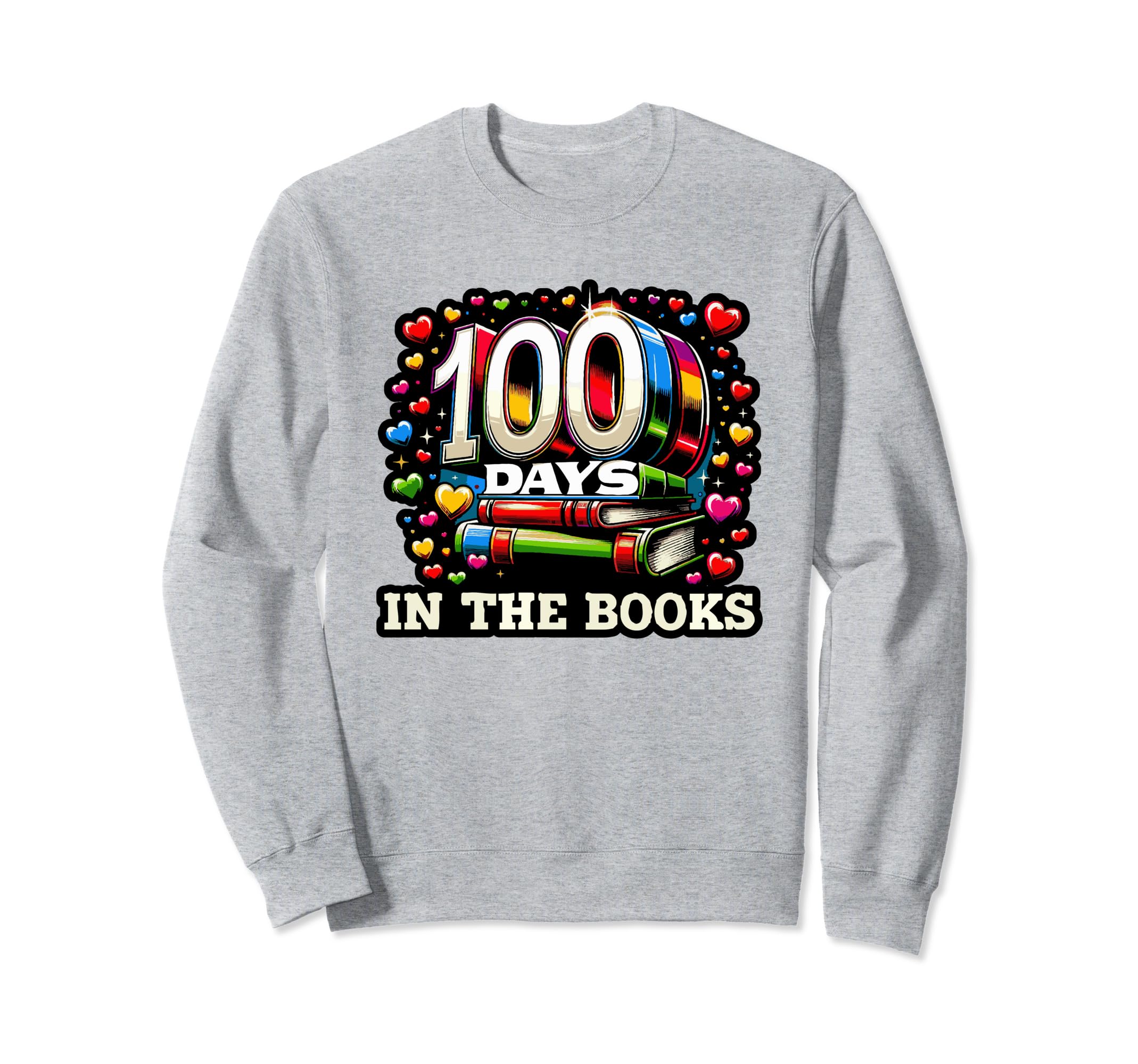 100 Days Books Book Reading Sweatshirt - Custom Art Print for Adults - T-Shirt, Sweatshirt, Hoodie