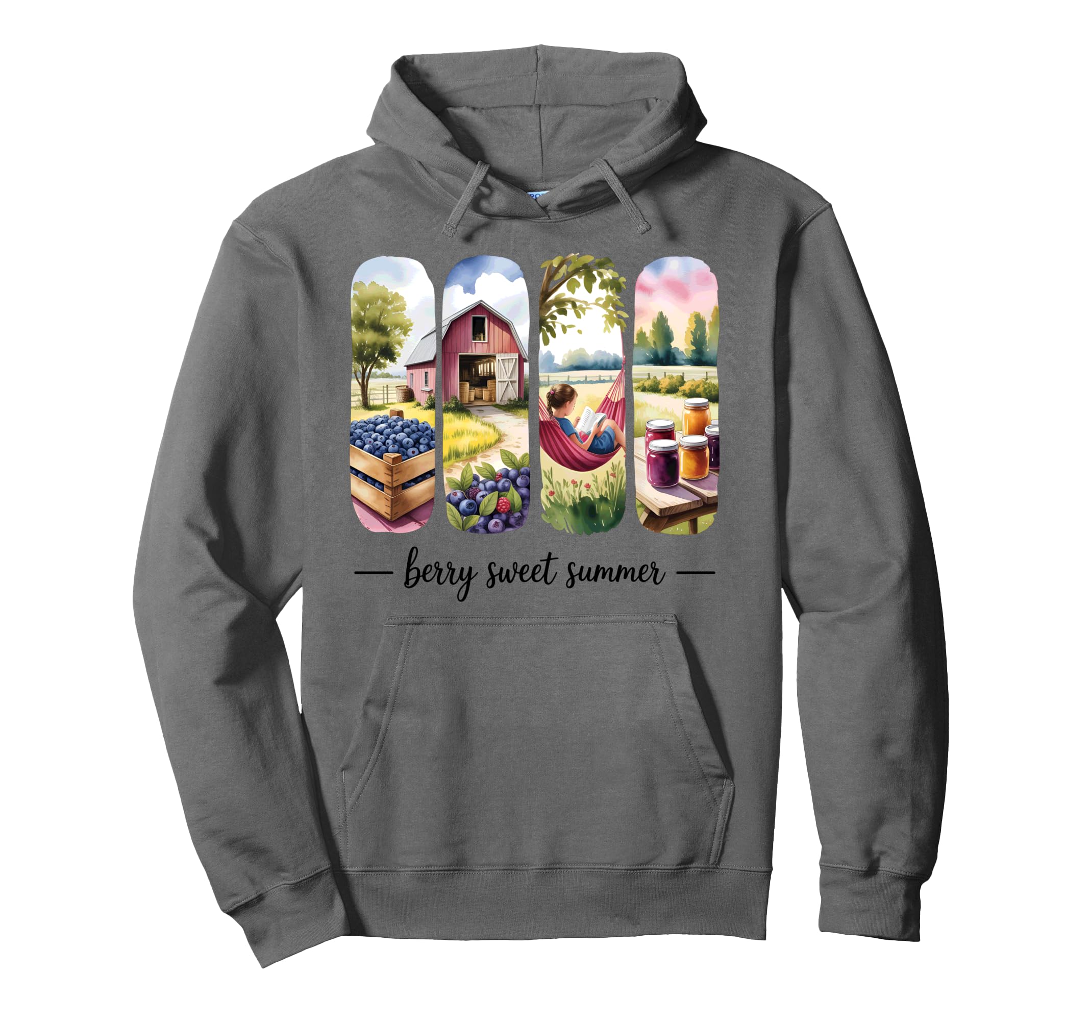 Fresh Blueberries Farm Reading Nook Hoodie - Custom Art Print Unisex - T-Shirt, Sweatshirt, Hoodie