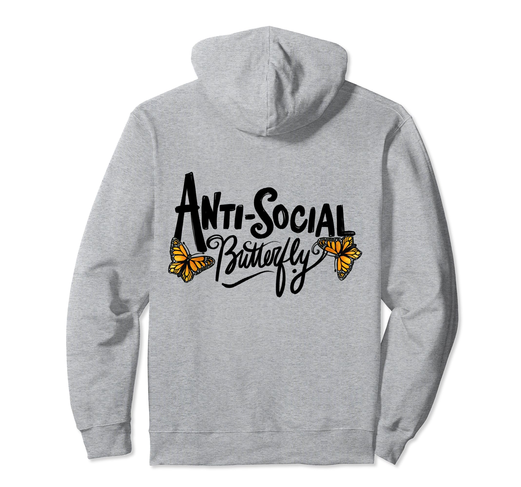 Anti Social Butterfly Hoodie - Graphic Print Men Women - T-Shirt, Sweatshirt, Hoodie
