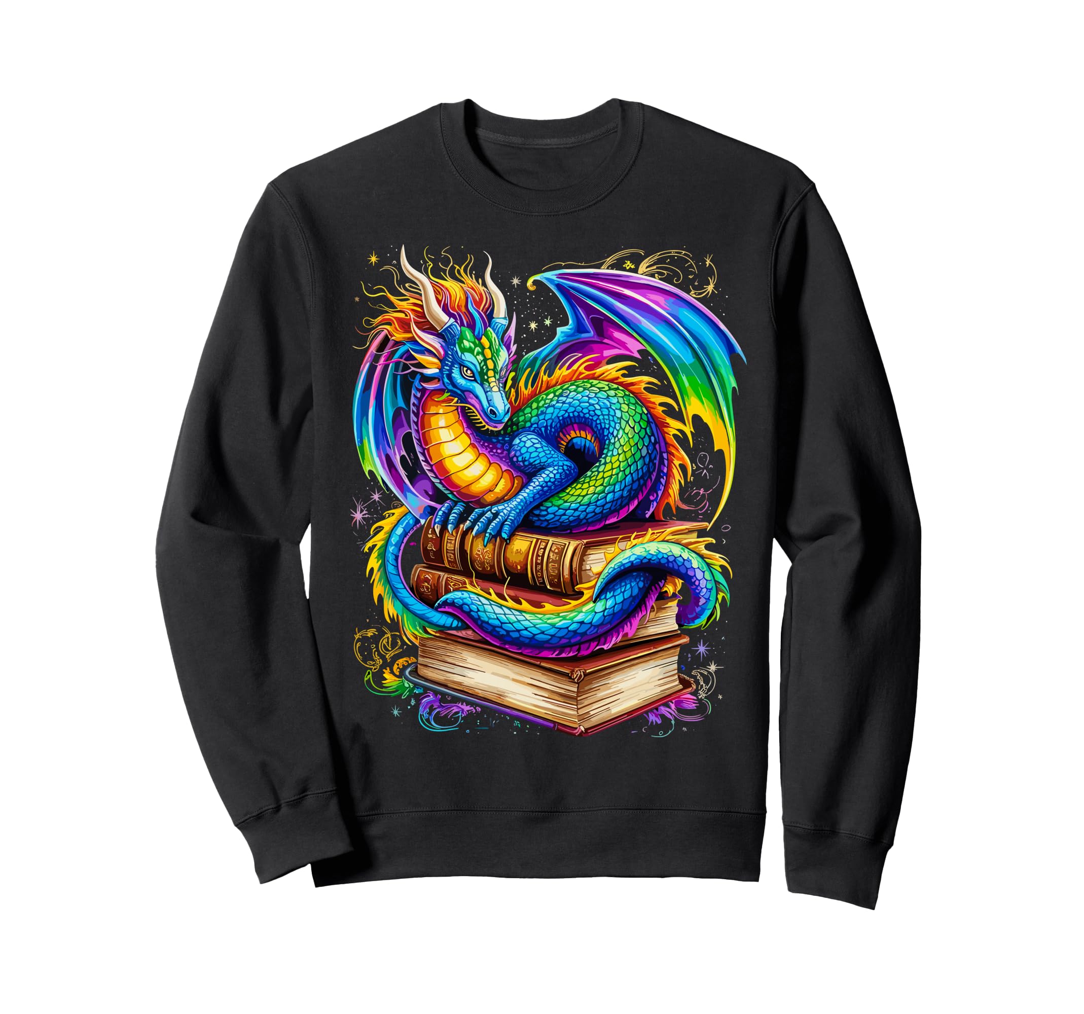 Dragons Books Dragon Reading Book Sweatshirt - Streetwear Style Men Women - T-Shirt, Sweatshirt, Hoodie