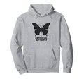 Antisocial Butterfly Minimalist Black Hoodie - Casual Everyday Wear Unisex - T-Shirt, Sweatshirt, Hoodie