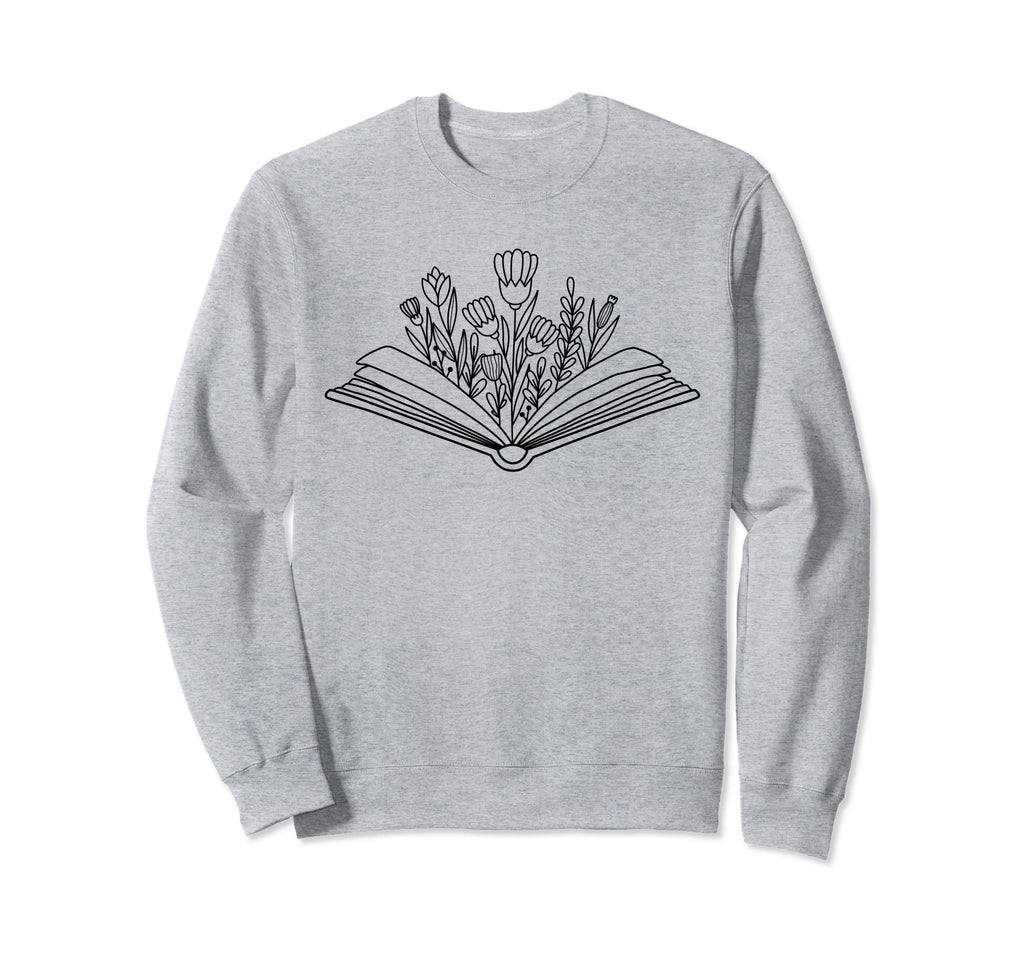 Floral Flower Book Reading Bookworm Sweatshirt - Custom Art Print Unisex - T-Shirt, Sweatshirt, Hoodie