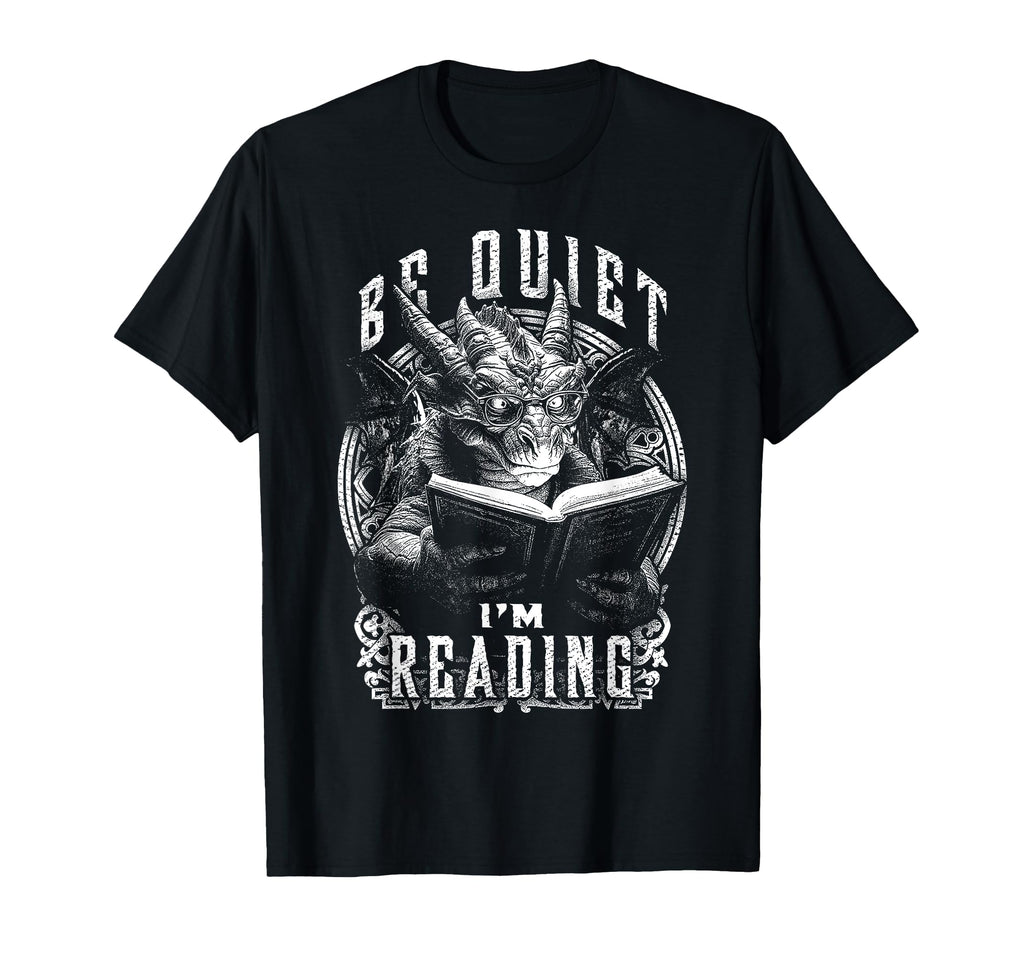Be Quiet Im Reading Funny Gothic T-Shirt - Minimalist Print for Adults - T-Shirt, Sweatshirt, Hoodie