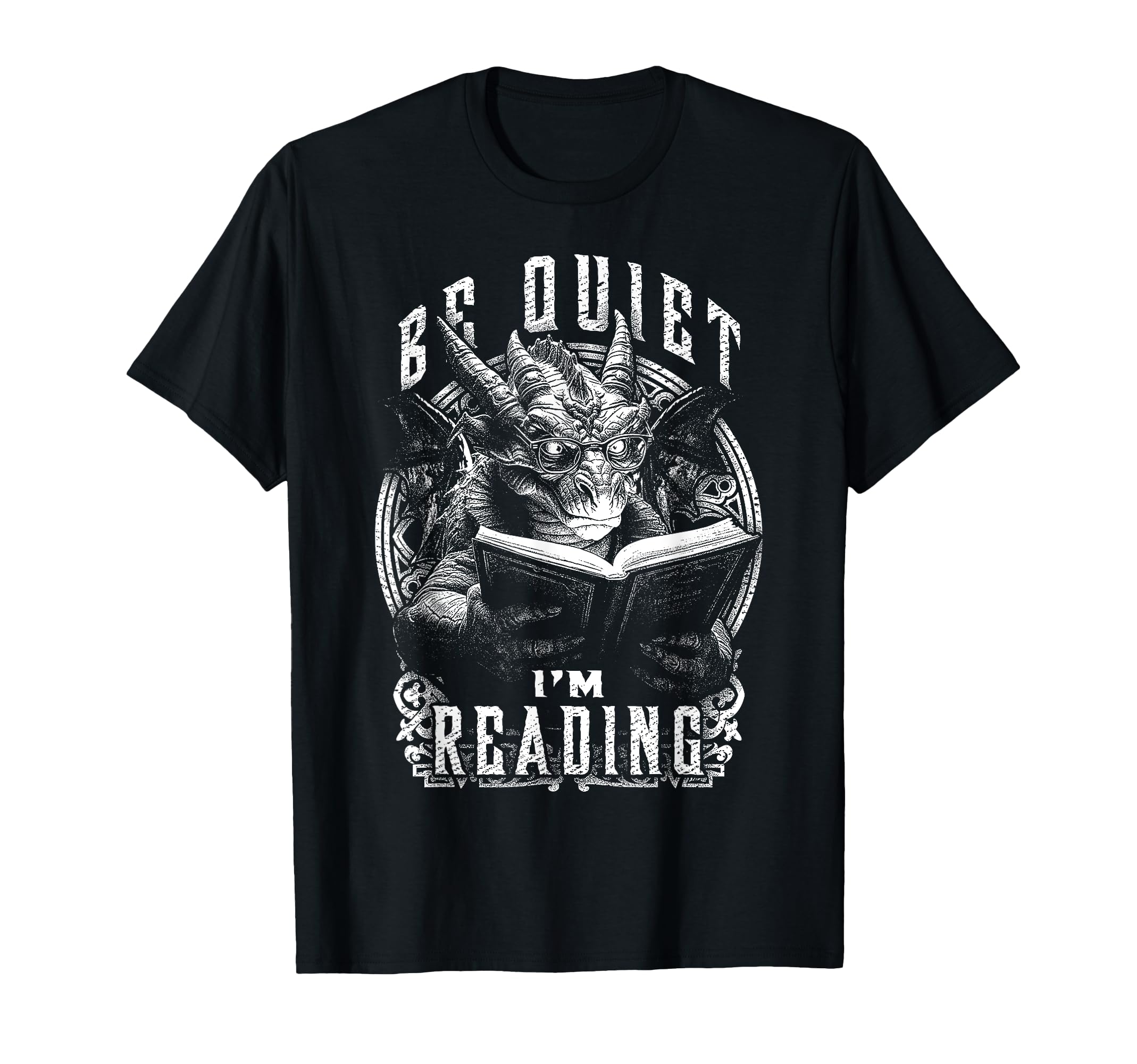 Be Quiet Im Reading Funny Gothic T-Shirt - Minimalist Print for Adults - T-Shirt, Sweatshirt, Hoodie